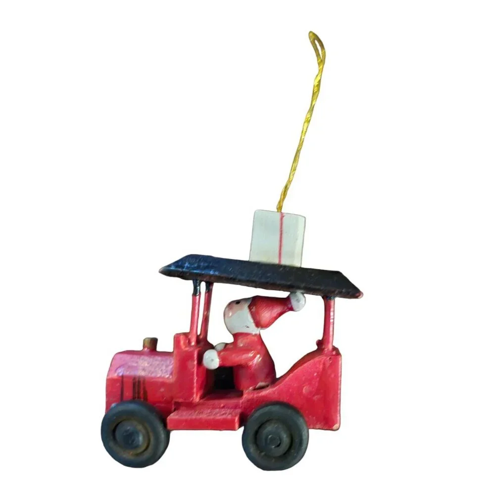 Vintage Santa Claus‎ On Tractor Christmas Tree Ornament